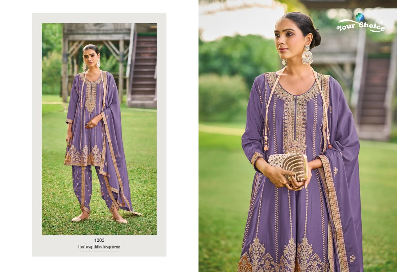 Your Choice Dhoti Soft Banarasi Wholesale Designer Salwar Suit Catalog — Wholesale Salwar Suits, MPA wholesale from Surat — Photo 4